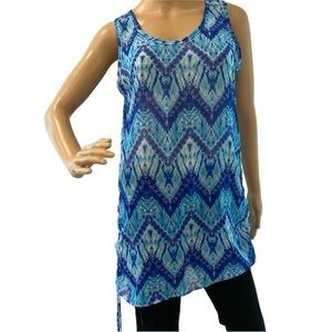 SISTER Size Medium Swim suit Cover up Blue and white